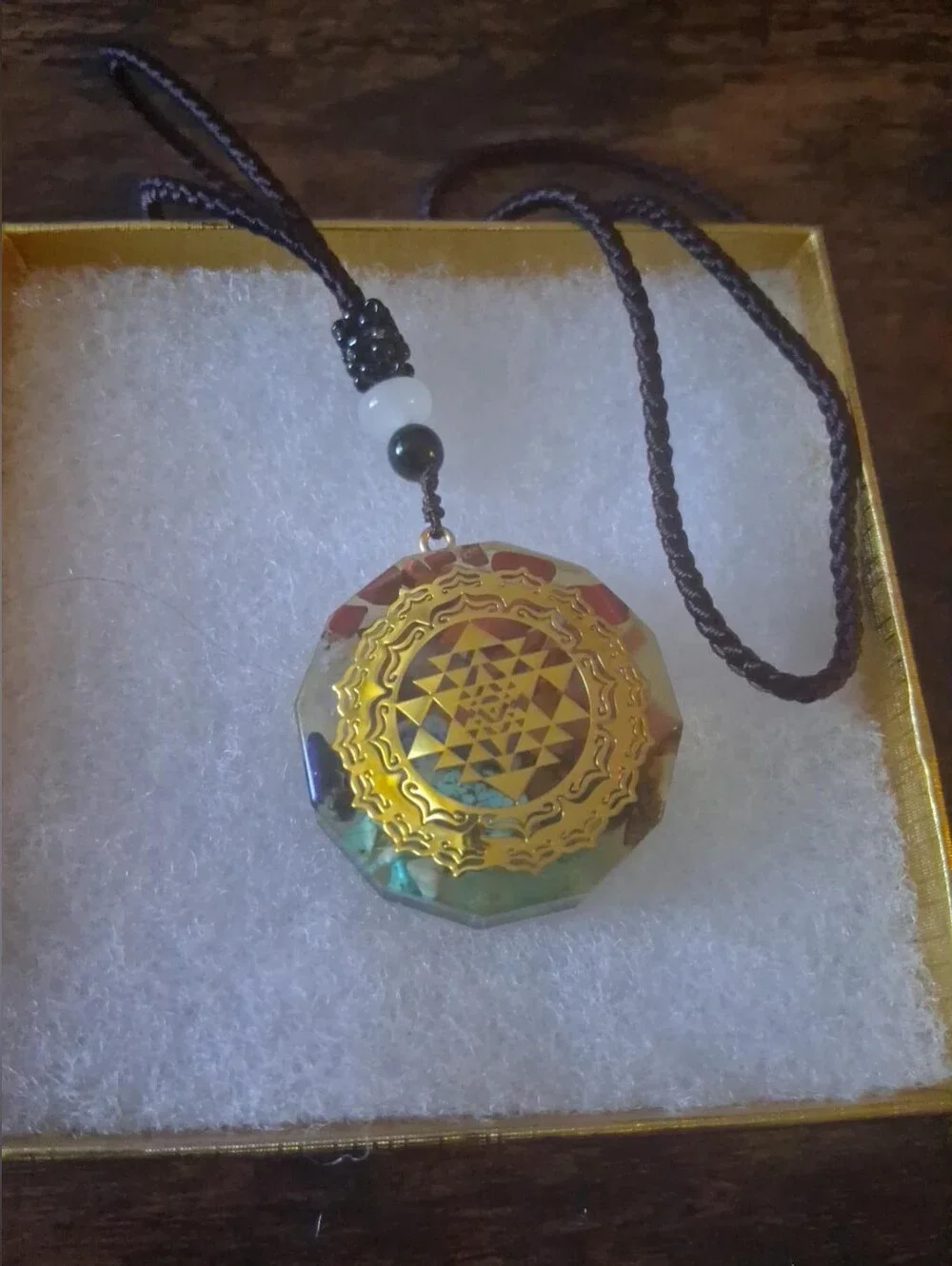 Chakra Stone & Sacred Geometry Pendant Necklace – Multicolor
